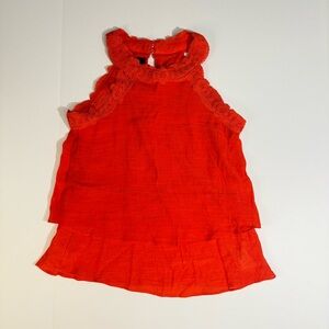 BCX Vibrant Red Sleeveless Blouse